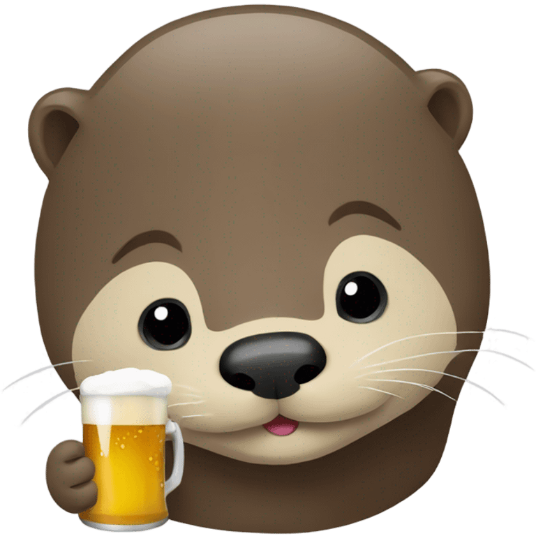 Otter drinking a beer emoji