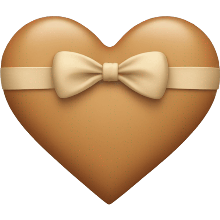 Tan heart with bow emoji