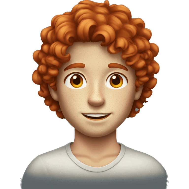 Boy with freckles and curly long red hair emoji