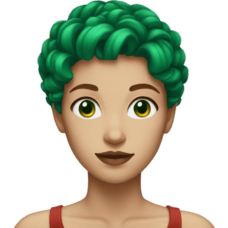 a woman with emerald eyes and red hair emoji