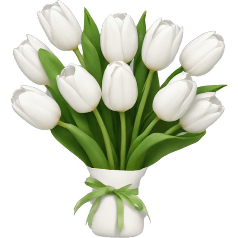 white tulip bouquet  emoji