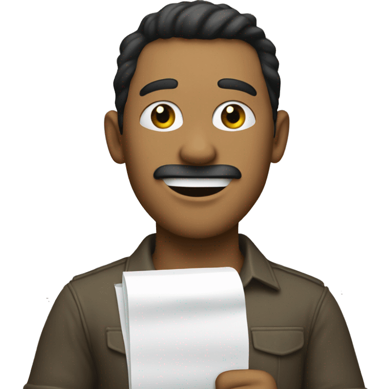 smiling agitator holding paper emoji