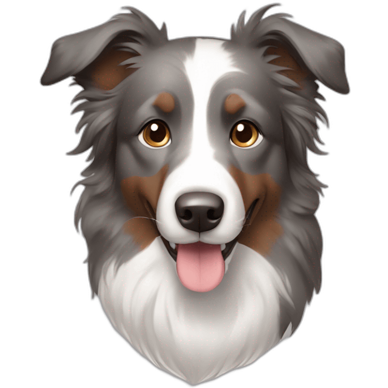 Brown eyes and gray colour hair Border collie emoji