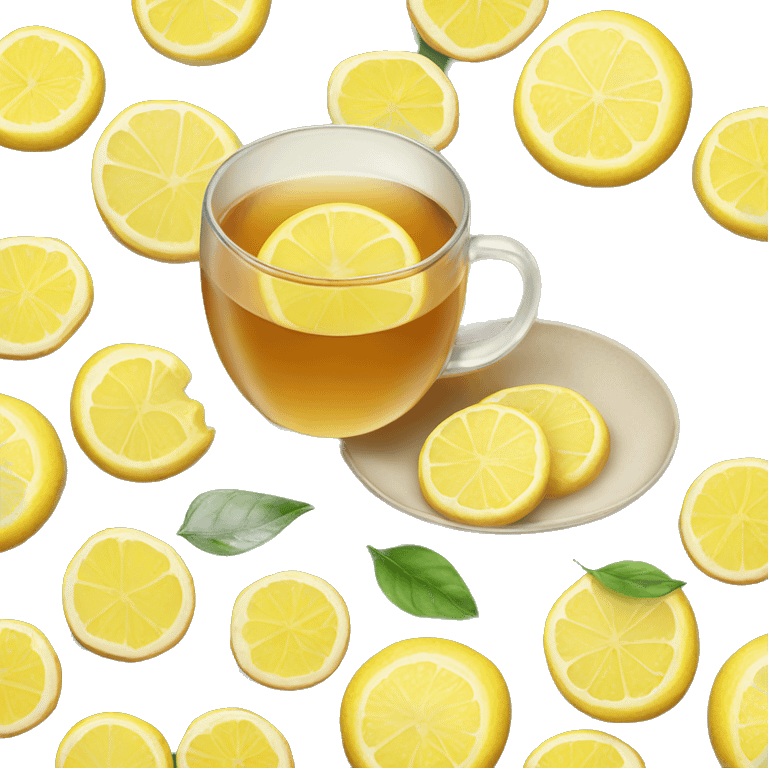 lemon-ginger-tea and lemon cookies emoji