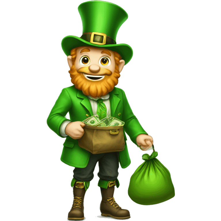 leprechaun with bag of money emoji