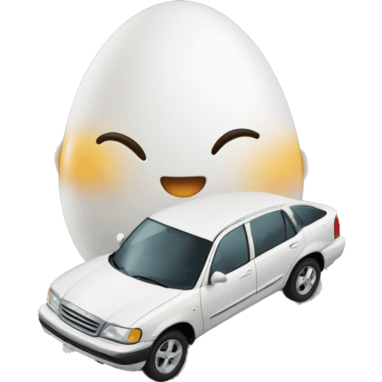 Egg on car emoji