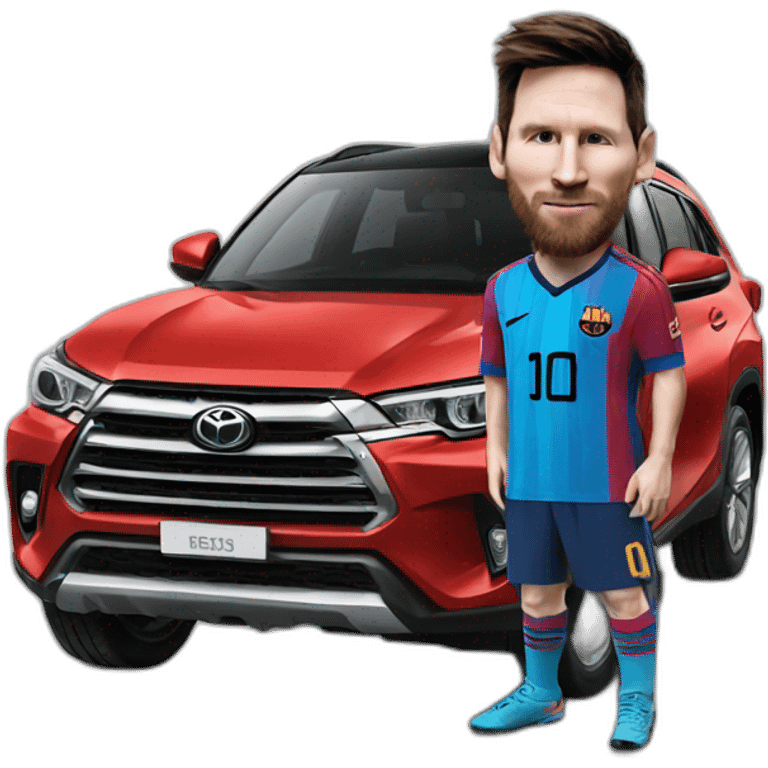 Messi with a toyota emoji