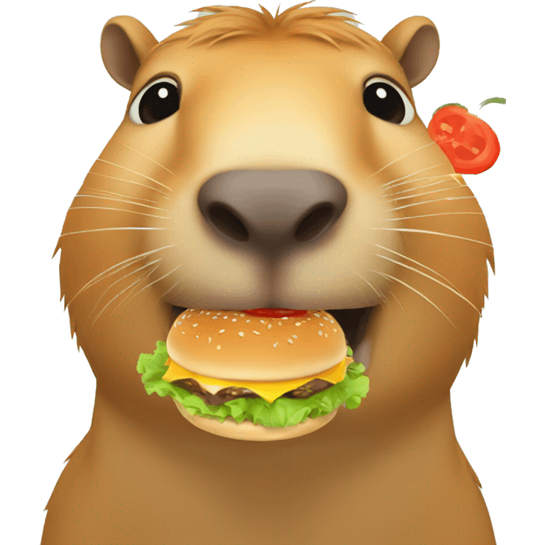 capybara eating a burger emoji