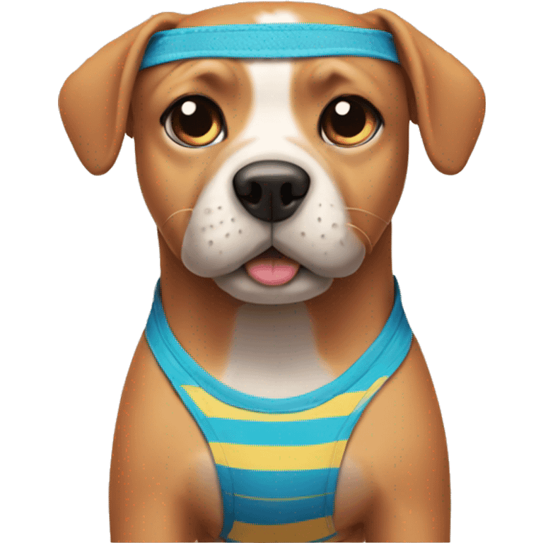 Dog wearing a swimsuit emoji