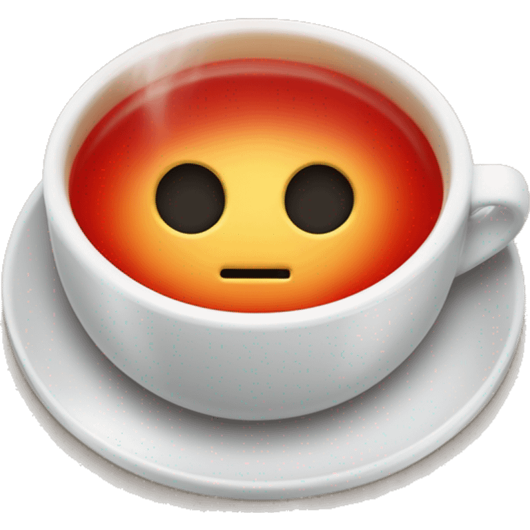 Une tasse de soupe chaude avec une croix rouge. emoji