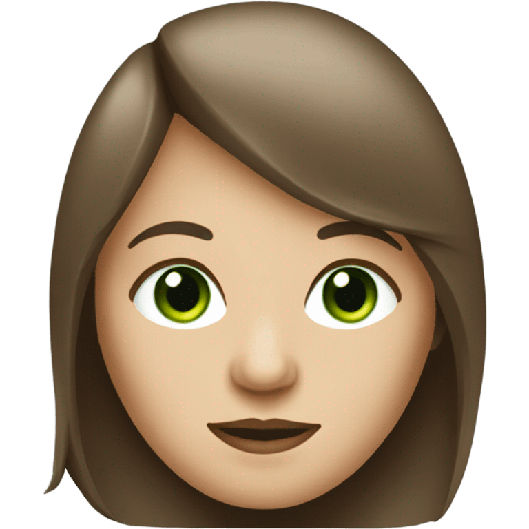 psychologist white woman with long brown hair and green eyes emoji