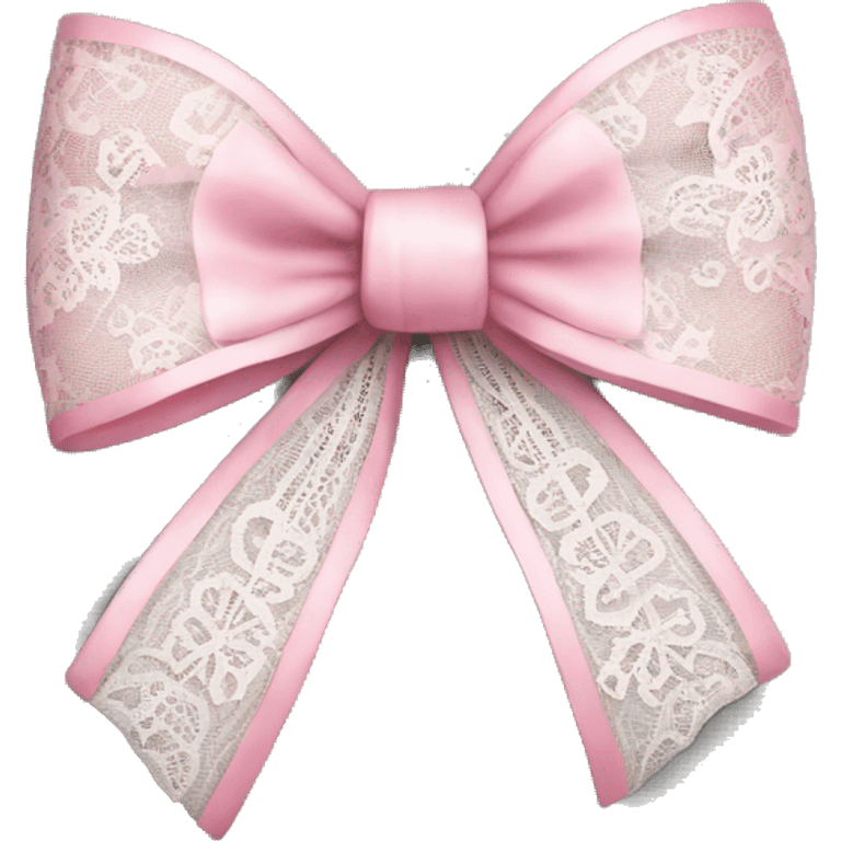 Pink bow white lace  emoji