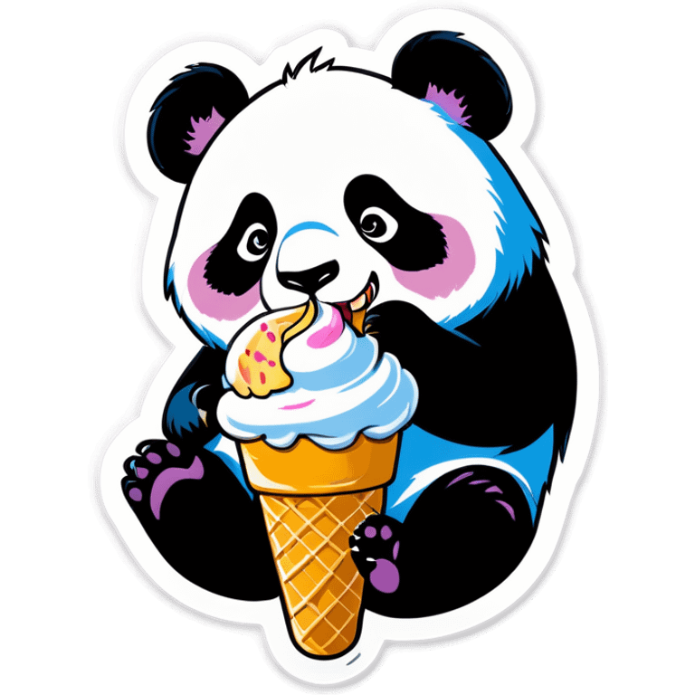 Panda eating ice cream emoji