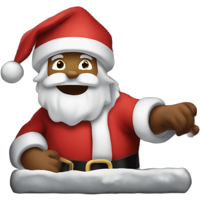 Santa getting stuck in chimney emoji