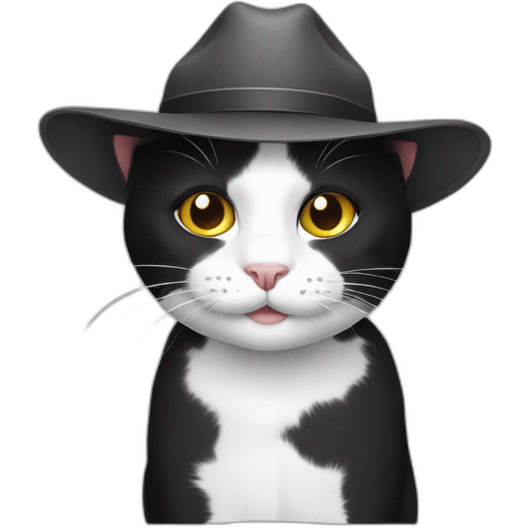 farmer black and white cat emoji