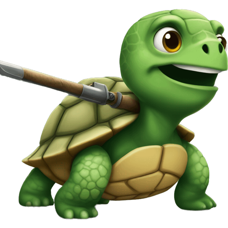 a turtle going to war emoji