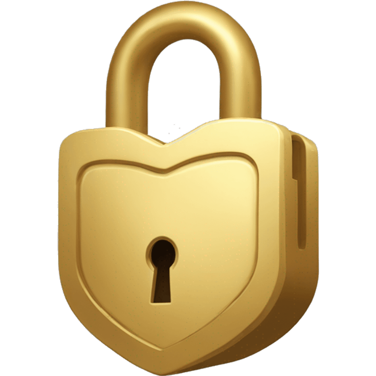 Gold heart shaped padlock emoji