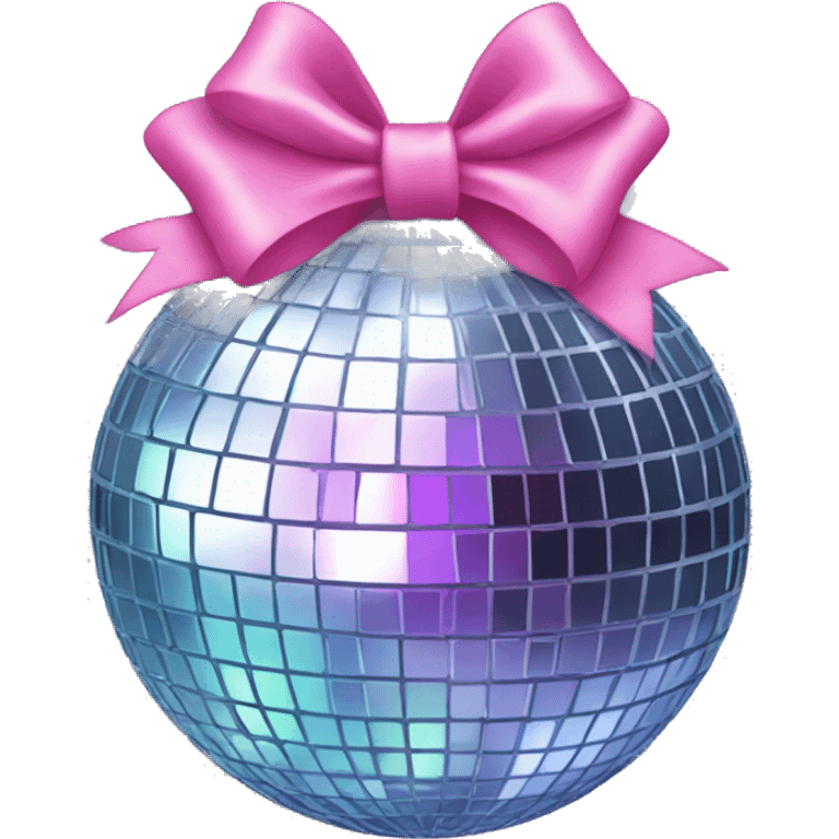 Disco ball with coquette bow  emoji