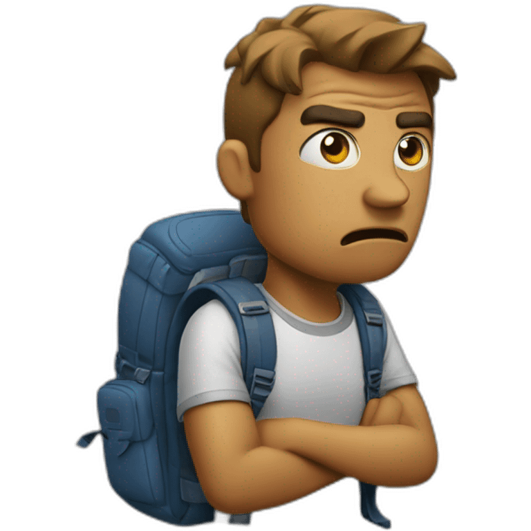 angry-wlking-with-backpack emoji