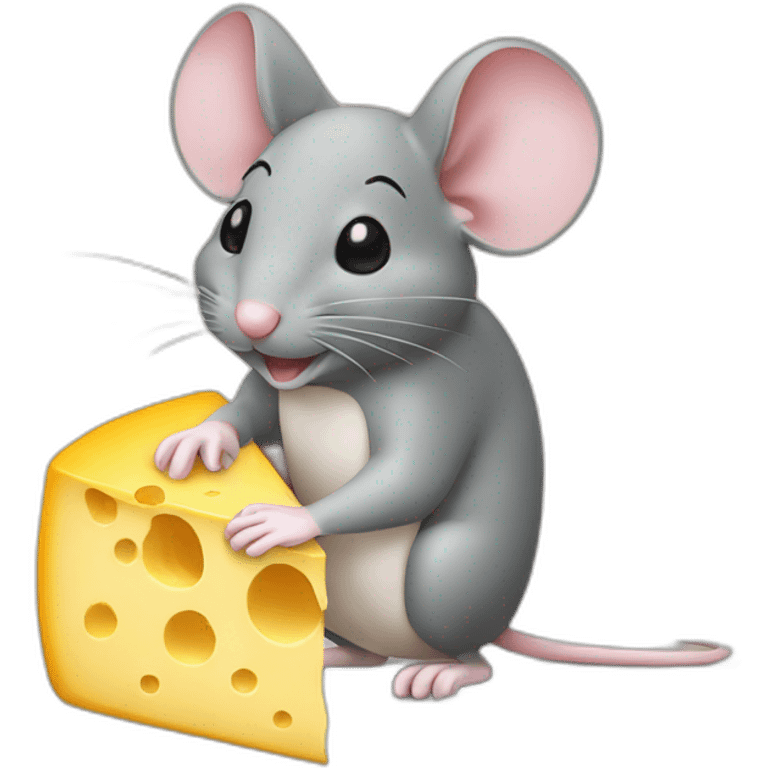 Mouse eating cheese emoji