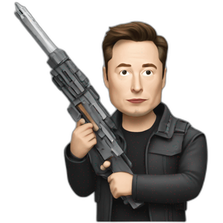 elon musk holding weapon emoji