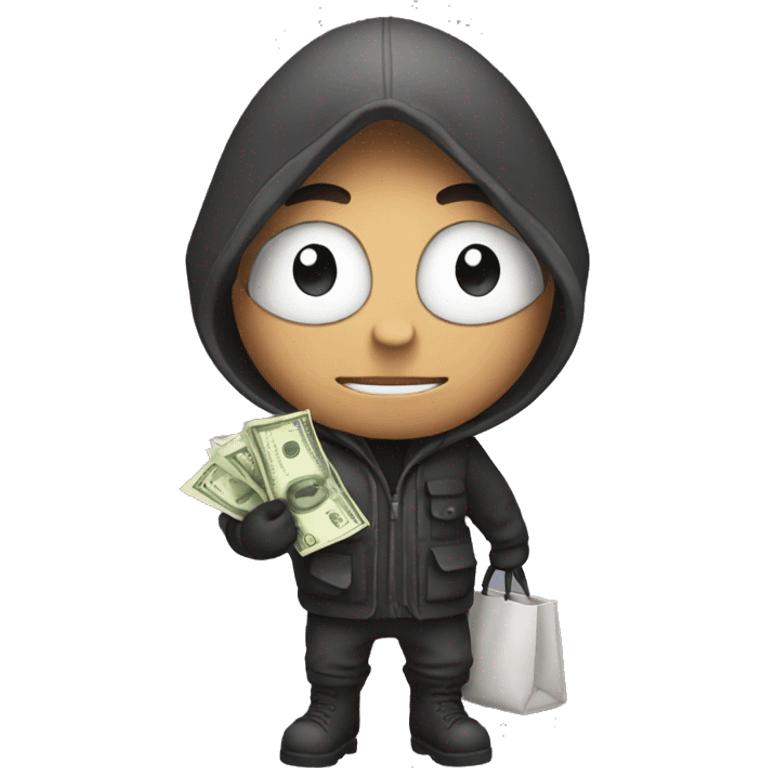 Thief with bag of money  emoji