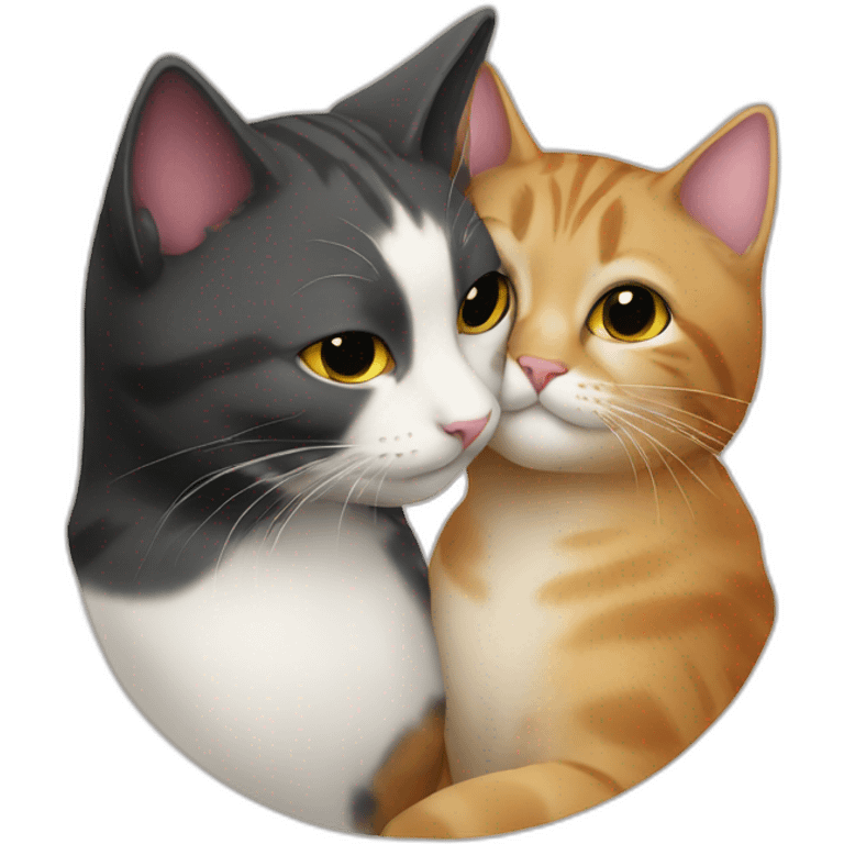 Cat kissing cat emoji