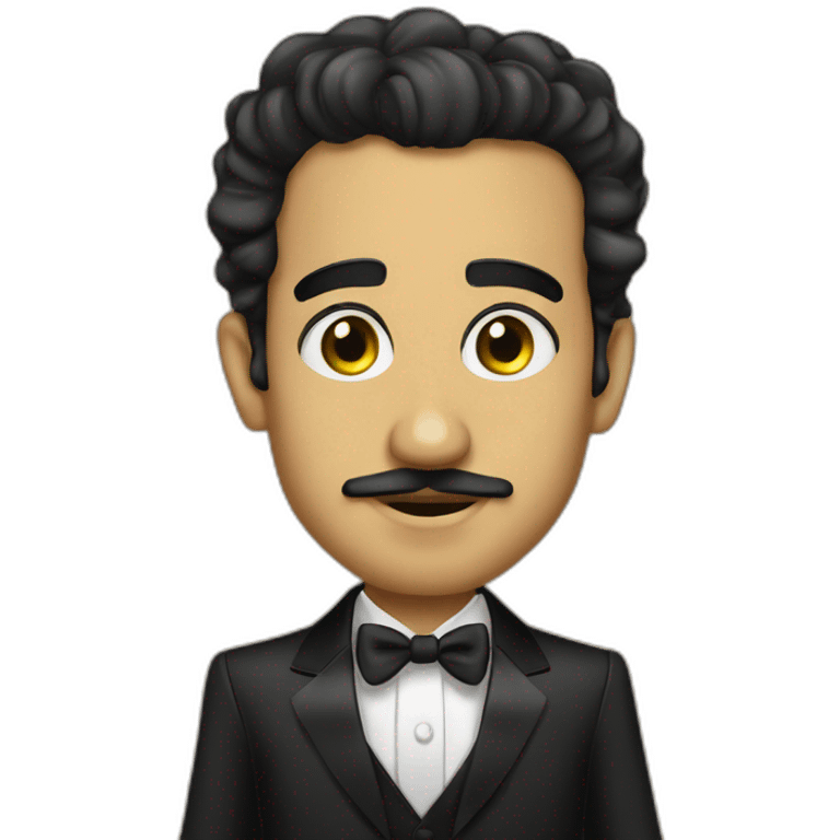 Satirical cartoon Egyptian actor Yasser Galal  in a tuxedo emoji