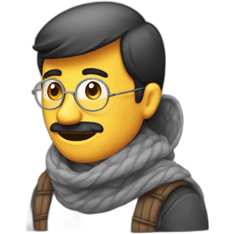 kejriwal with muffler emoji