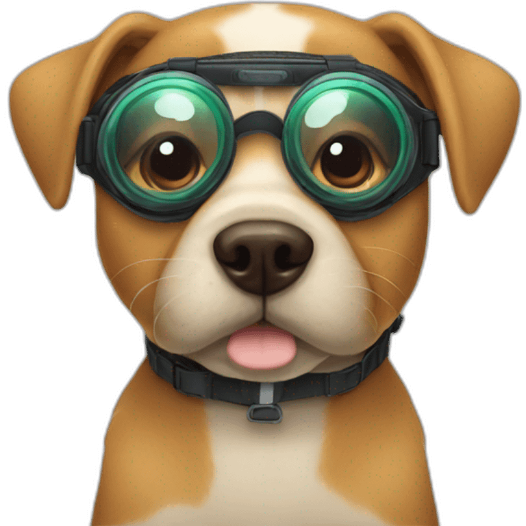 Dog with goggle emoji