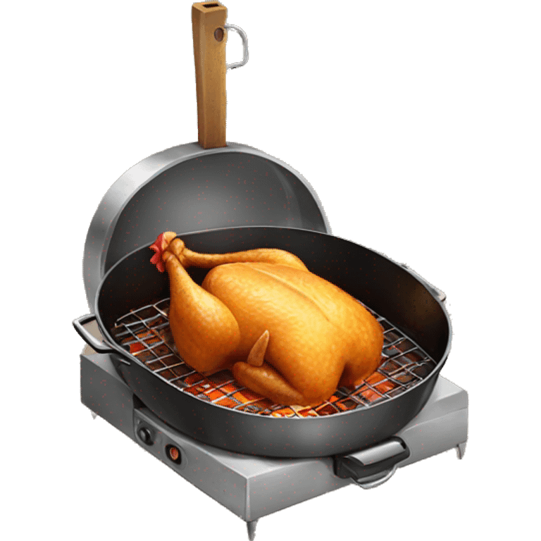 Chicken roasting emoji