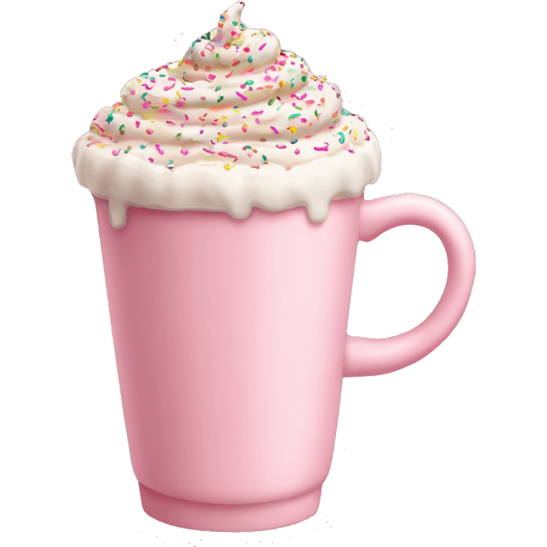 Light pink latte with sprinkles tied with a bow emoji