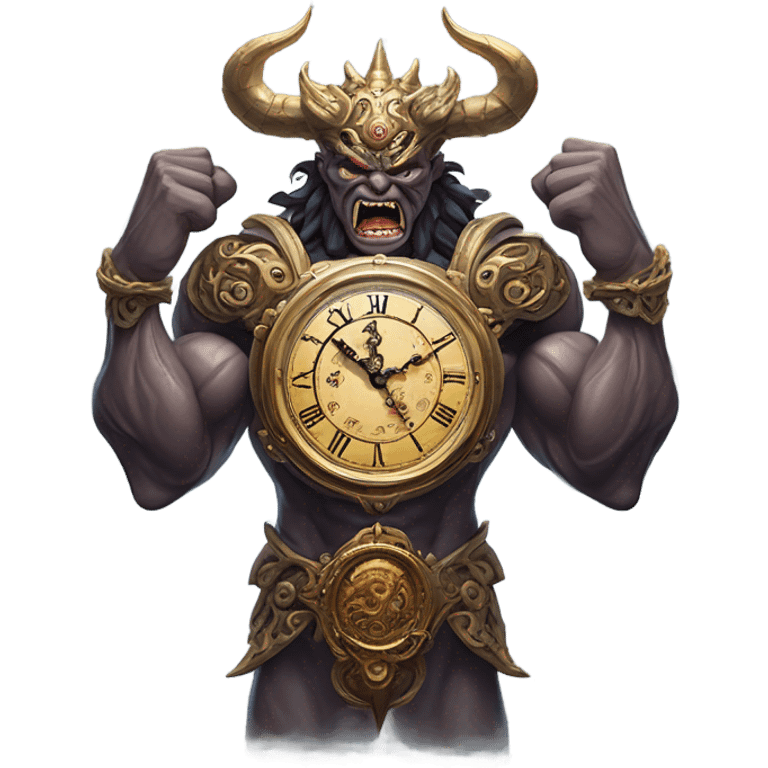 Strong Demon with a Watch or Clock emoji