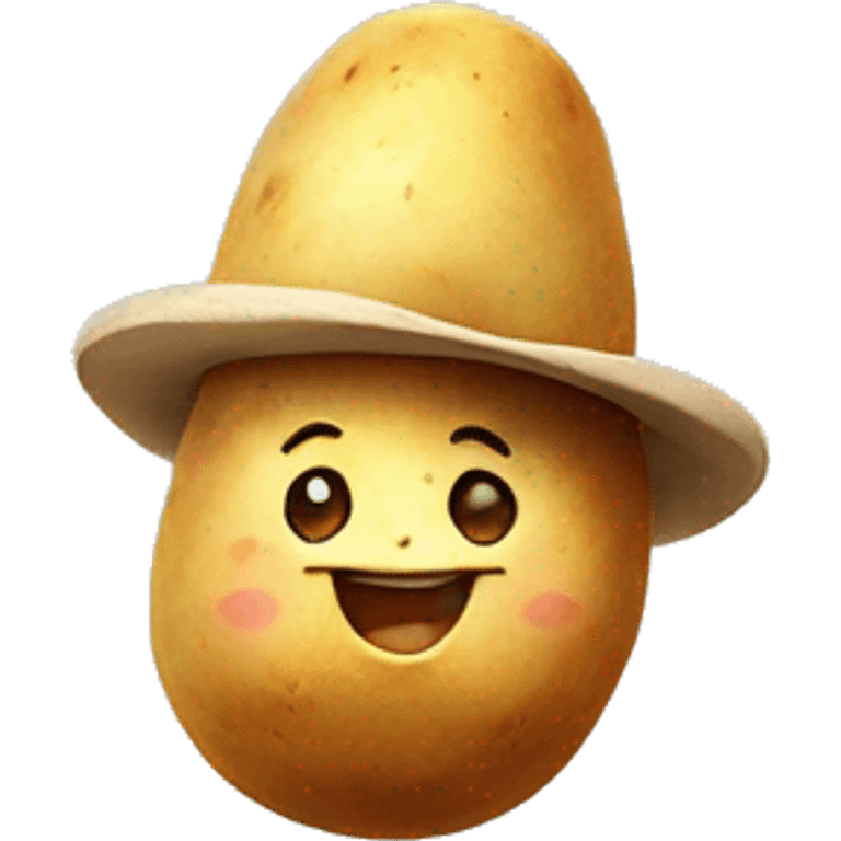 happy potato wearing a hat  emoji