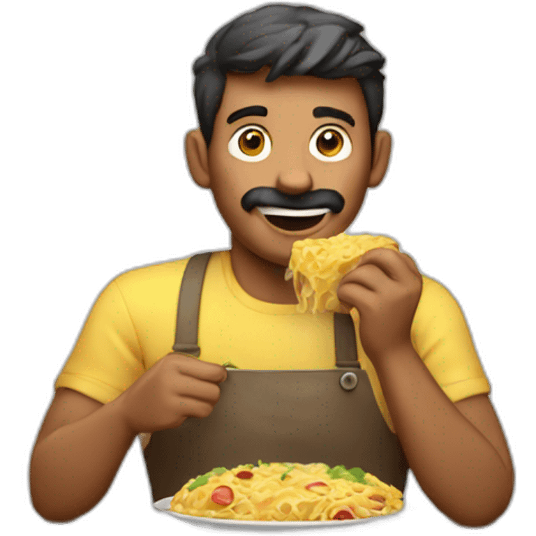 Hombre comiendo emoji