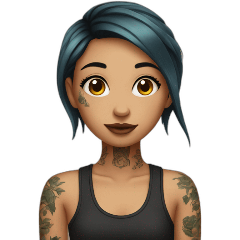 Girl with tattoo emoji