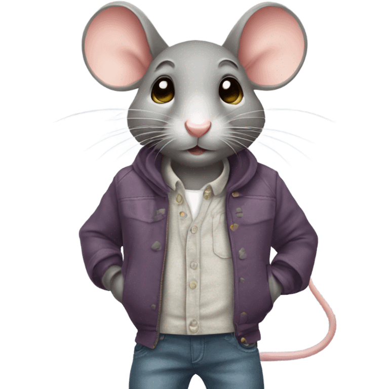 a mouse with clothes  emoji