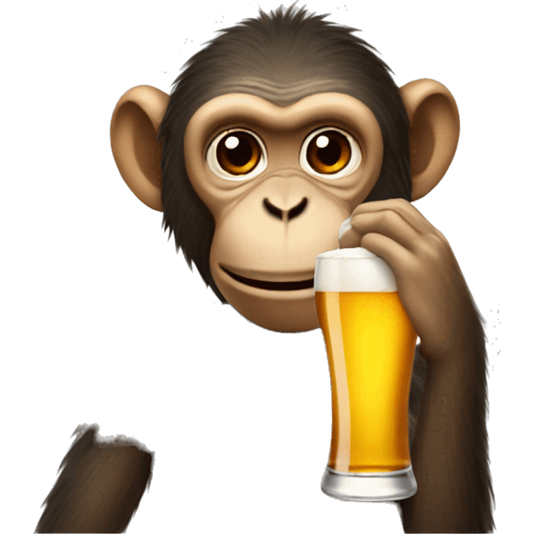 Monkey drinking beer emoji