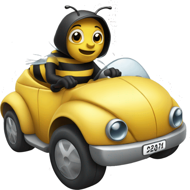 Bee driving a car emoji