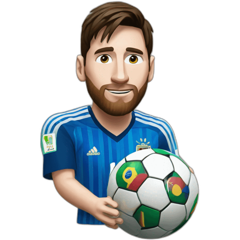 Messi with World Cup  emoji