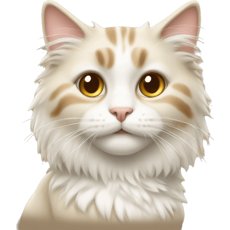 Beige and white fluffy cat emoji