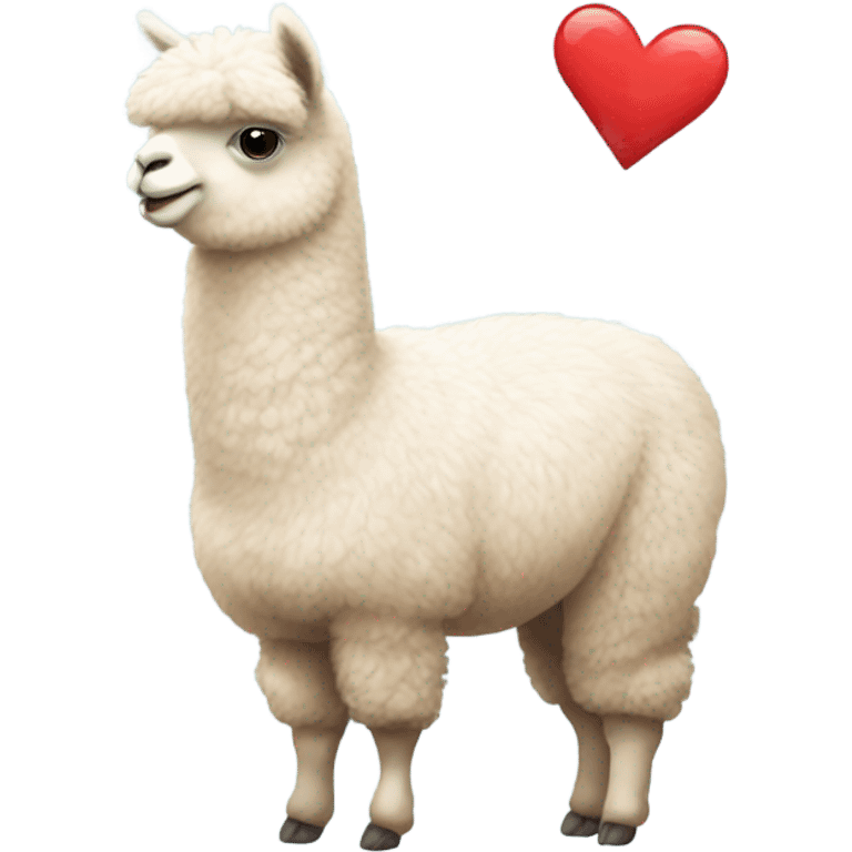 Alpaca with a big heart ￼ emoji