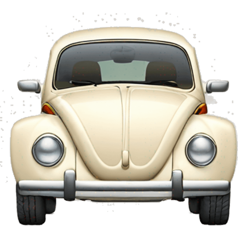 volkswagen beetle in a light cream color emoji