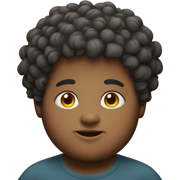 Fat boy with curly hair emoji