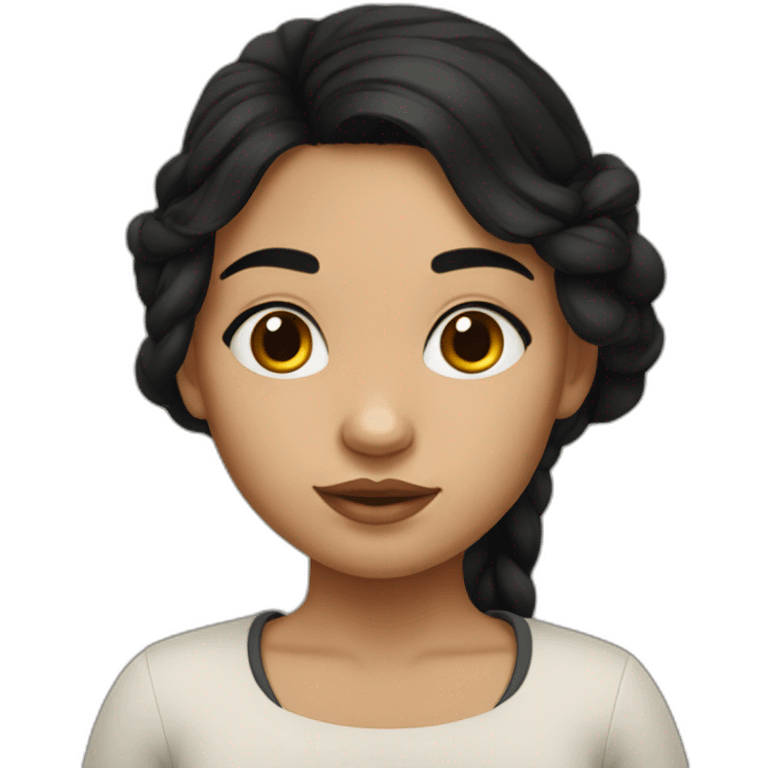 metis girl with black hairs emoji