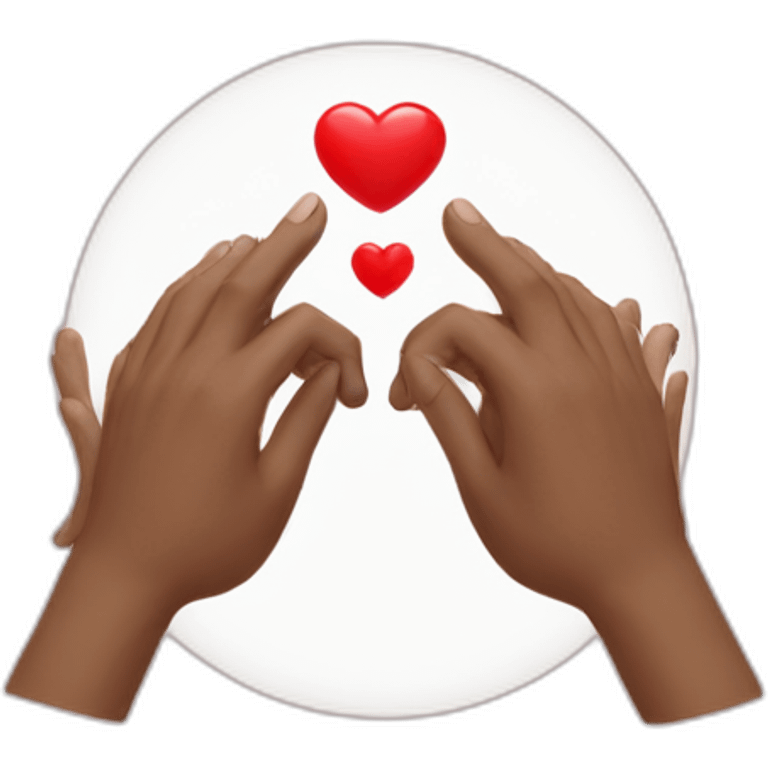 Two hands on which is a red heart emoji