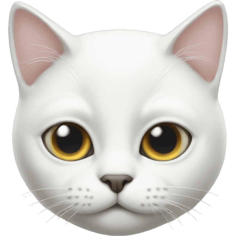 White cat with odd eye  emoji