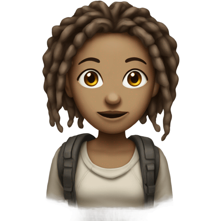 Alien female with brown eyes and dreadlocks emoji