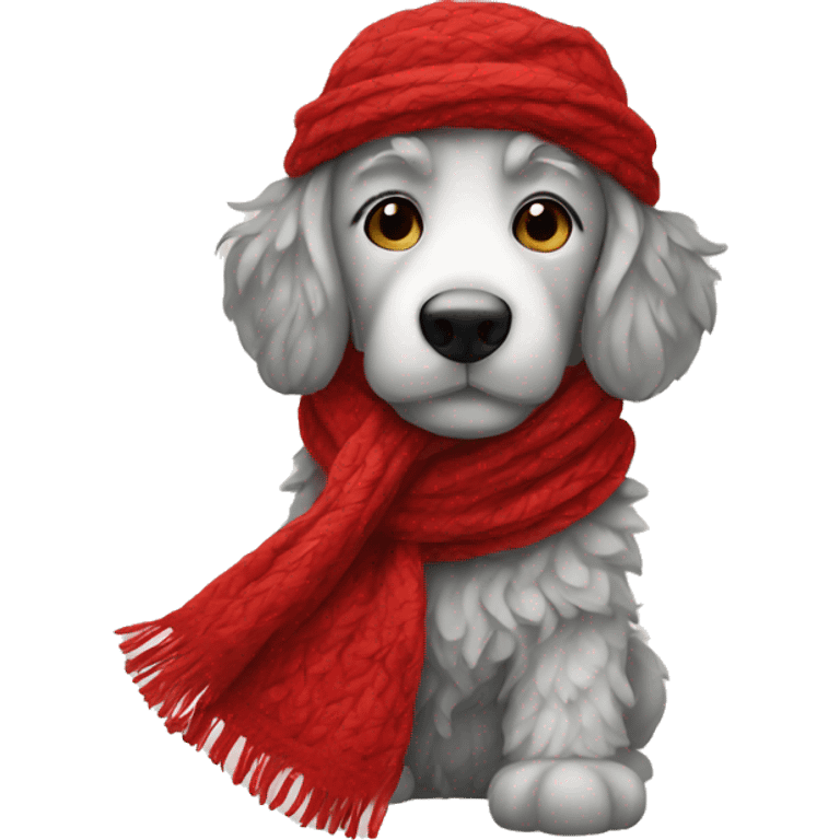 Doodle wearing a red scarf emoji