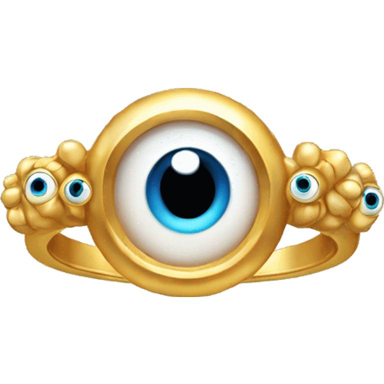 thin gold ring studded with eyeballs emoji